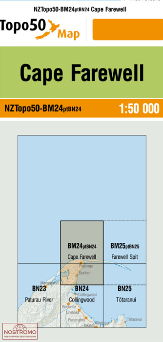 BM24PTBN24 CAPE FAREWELL | carte topographique LINZ