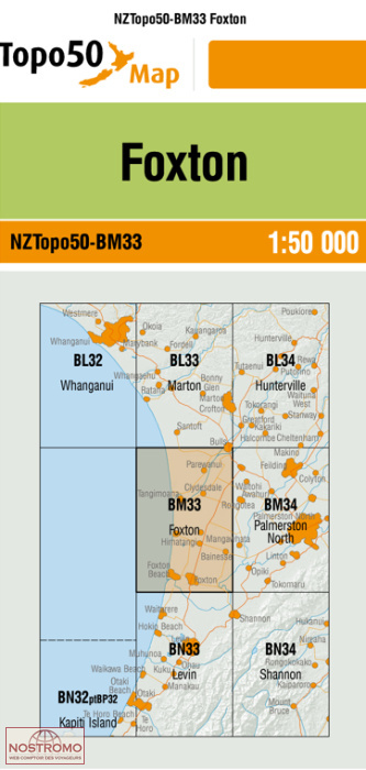 BM33 FOXTON | carte topographique LINZ