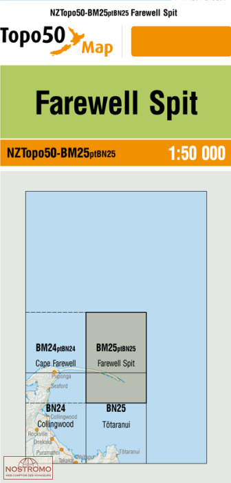 BM25PTBN25 FAREWELL SPLIT | carte topographique LINZ