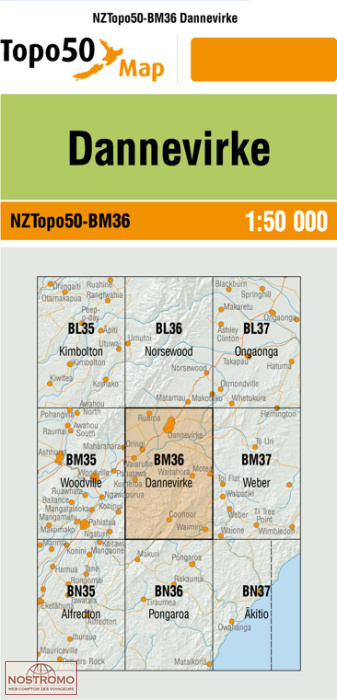 BM36 DANNEVIRKE | carte topographique LINZ