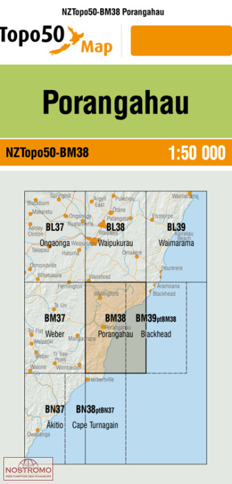 BM38 PORANGAHAU | carte topographique LINZ