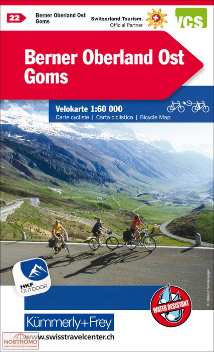 22 BERNER OBERLAND OST - GOMS | Kummerly+Frey cycling map