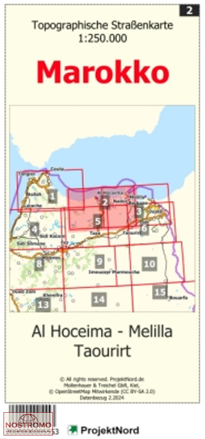 02 AL HOCEIMA - MELILLA - TAOURIRT | Projektnord topographic map