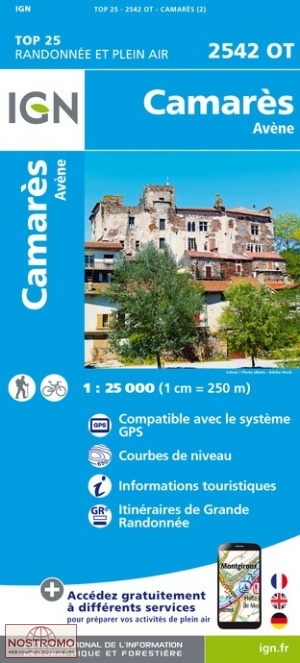 2542OT CAMARÈS - AVÈNE | carte de randonnée IGN
