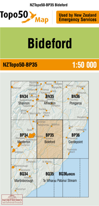 BP35 BIDEFORD | carte topographique LINZ