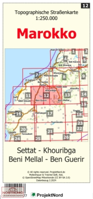12 SETTAT - KHOURIBGA - BENI MELLAL - BEN GUERIR | Projektnord topographic map