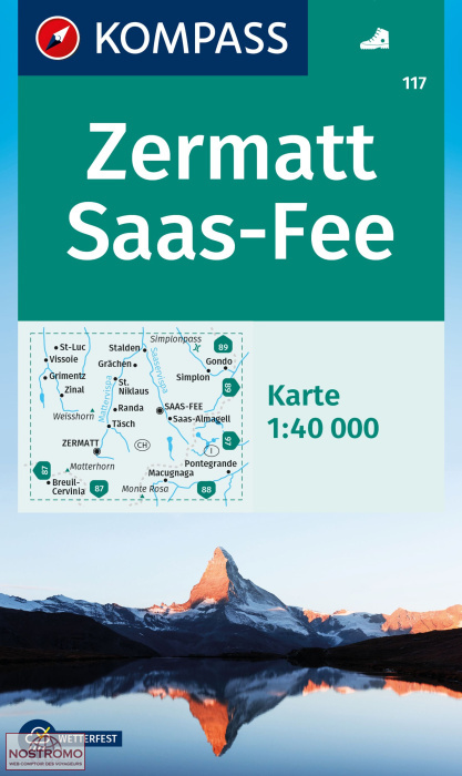 ZERMATT - SAAS-FEE 117 | Kompass hiking map