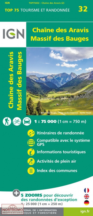 CHAINE DES ARAVIS - MASSIF DES BAUGES 32 | IGN travel map
