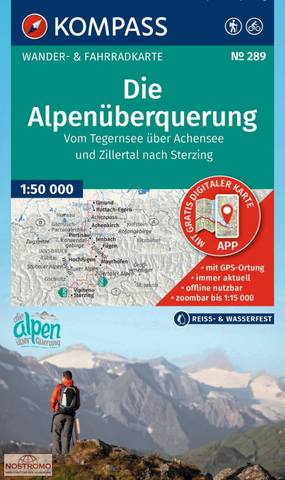 289 DIE ALPENÜBERQUERUNG - VOM TEGERNSEE NACH STERZING | Kompass hiking map