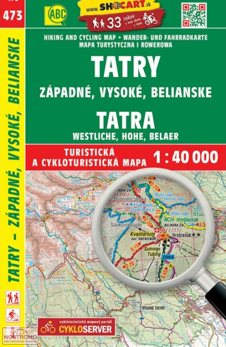 473 TATRY - ZÁPADNÉ - VYSOKÉ - BELIANSKE | carte de randonnée Shocart