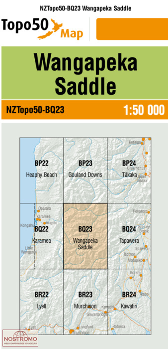 BQ23 WANGAPEKA SADDLE | carte topographique LINZ