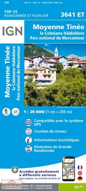 3641ET MOYENNE TINÉE | carte de randonnée IGN