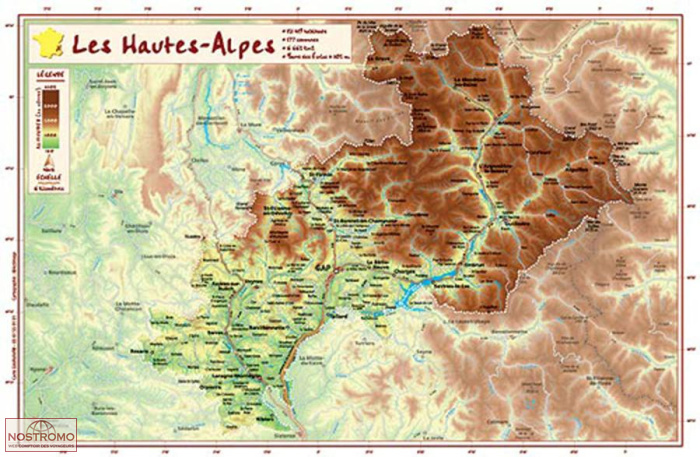 HAUTES-ALPES | Georelief relief map