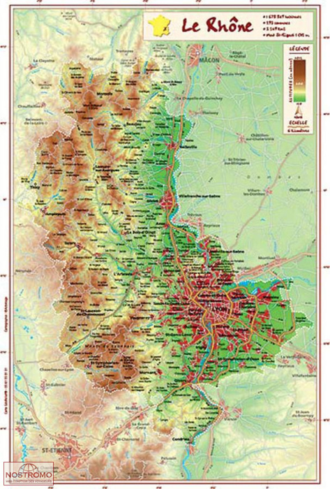 RHÔNE | Georelief relief map
