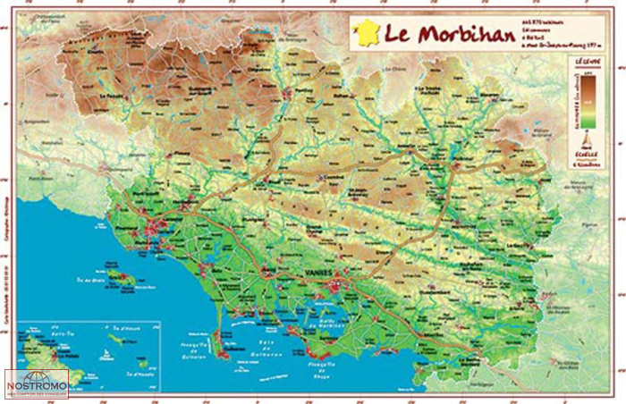 MORBIHAN | Georelief relief map