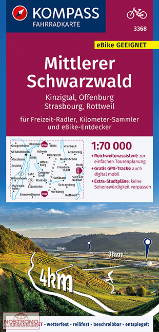 3368 MITTLERER SCHWARZWALD | Kompass cycling map