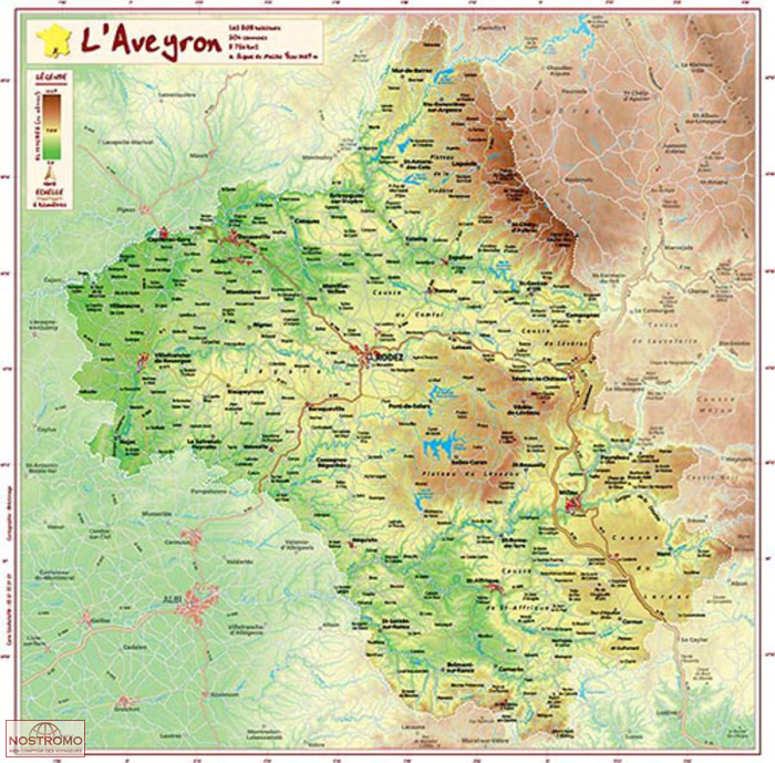 AVEYRON | Géorelief relief map