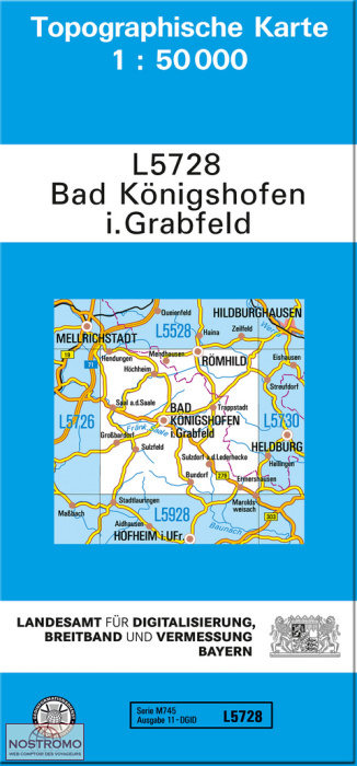 L5728 BAD KÖNIGSHOFEN I. GRABFELD | carte topographique LDBV