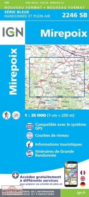 2246SB MIREPOIX | carte de randonnée IGN
