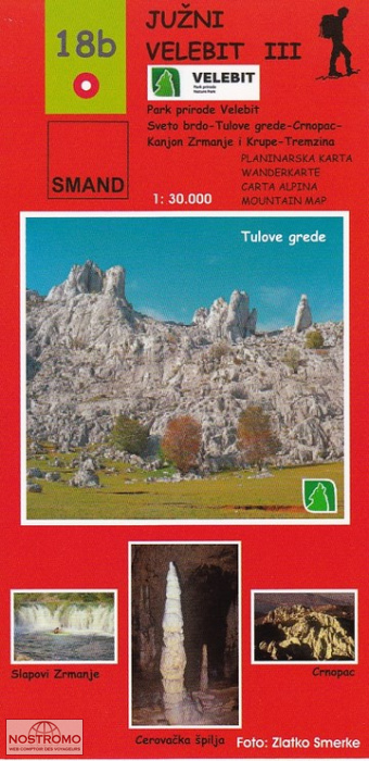 18B JUZNI VELEBIT 3 | carte de randonnée Smand