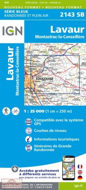 2143SB LAVAUR | carte de randonnée IGN