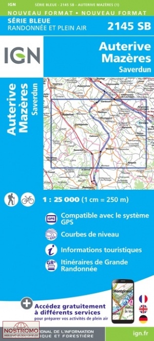 2145SB AUTERIVE - MAZÈRES | carte de randonnée IGN