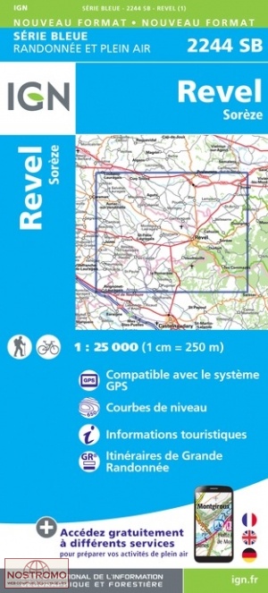 2244SB REVEL - SORÈZE | carte de randonnée IGN