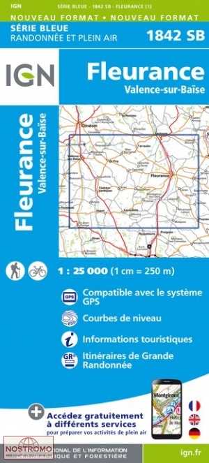 1842SB FLEURANCE | carte de randonnée IGN
