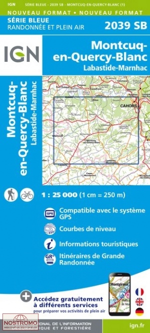 2039SB MONTCUQ-EN-QUERCY-BLANC | carte de randonnée IGN