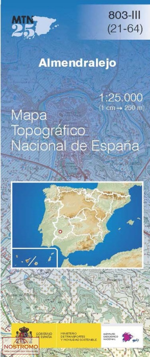 803-3 ALMENDRALEJO | carte topographique CNIG