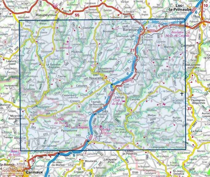 2340sb Naucelle La Salvetat Peyrales Carte De Randonnee Ign Nostromoweb