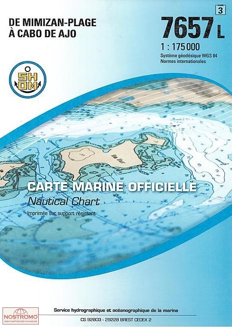 7657L FROM MIMIZAN PLAGE TO CABO DE AJO | SHOM nautical chart