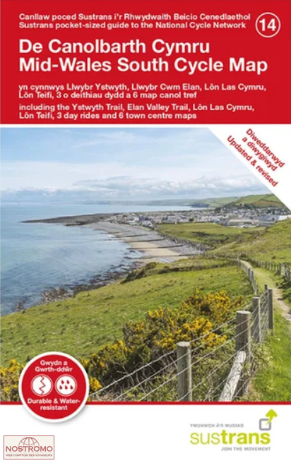 14 MID WALES SOUTH | carte de cyclotourisme Sustrans