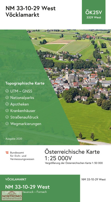 3329-WEST VÖCKLAMARKT | carte topographique BEV