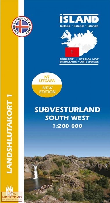 IRK 1 SUDVESTURLAND | carte touristique Mal og Menning