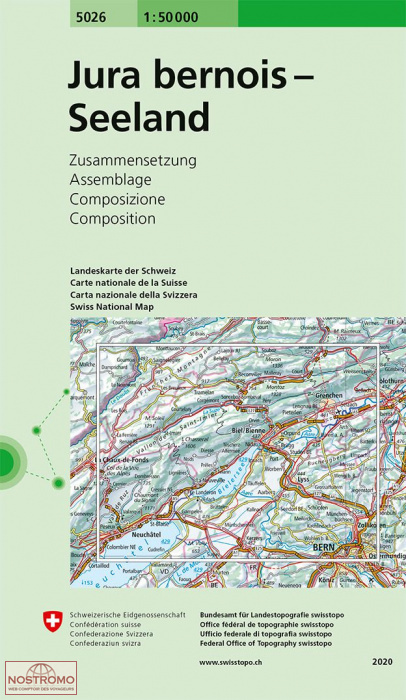 5026 JURA BERNOIS - SEELAND | carte topographique Swisstopo