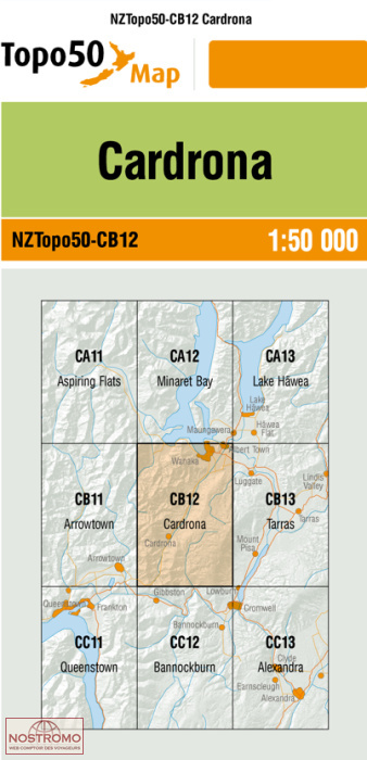 CB12 CARDRONA | carte topographique LINZ