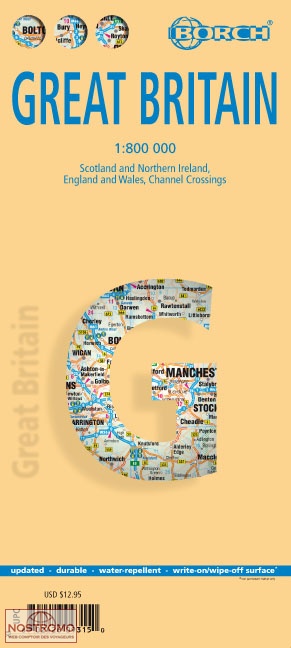 GRANDE-BRETAGNE | carte touristique Borch