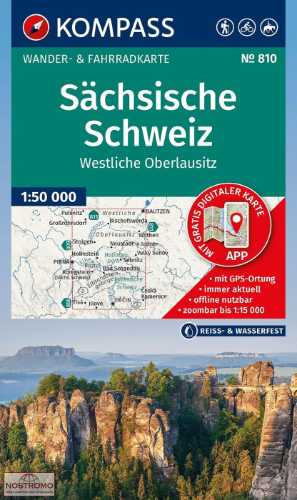 810 SÄCHSISCHE SHWEIZ | Kompass hiking map
