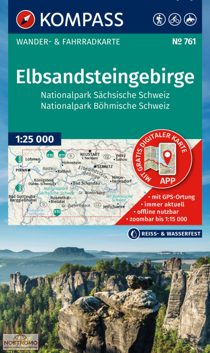 761 ELBSANDSTEINGEBIRGE | Kompass hiking map