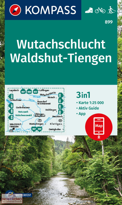 899 WUTACHSCHLUCHT - WALDSHUT - TIENGEN | Kompass hiking map