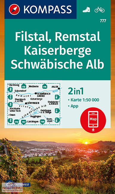 777 FILSTAL - REMSTAL - KAISERBERGE - SCHWÄBISCHE ALB | Kompass hiking map