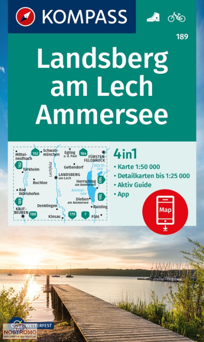 189 LANDSBERG AM LECH - AMMERSEE | carte de randonnée Kompass
