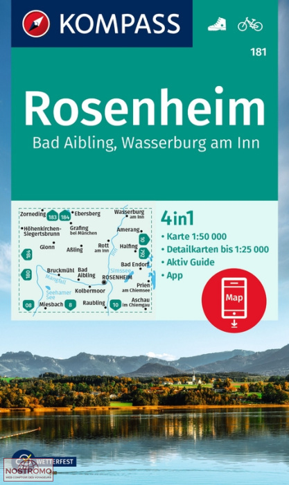 181 ROSENHEIM | carte de randonnée Kompass
