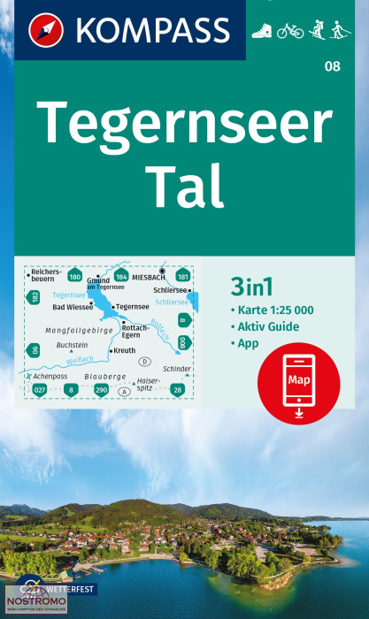 08 TEGERNSEER TAL | carte de randonnée Kompass