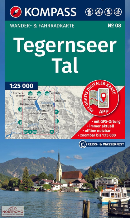 08 TEGERNSEER TAL | carte de randonnée Kompass
