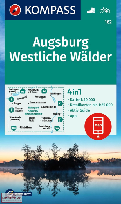 162 AUGSBURG - WESTLISCHE WÄLDER | carte de randonnée Kompass
