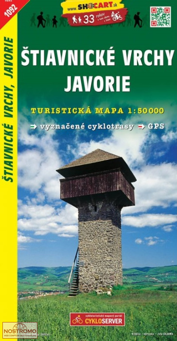 1092 ŠTIAVNICKÉ VRCHY - JAVORIE | carte de randonnée Shocart