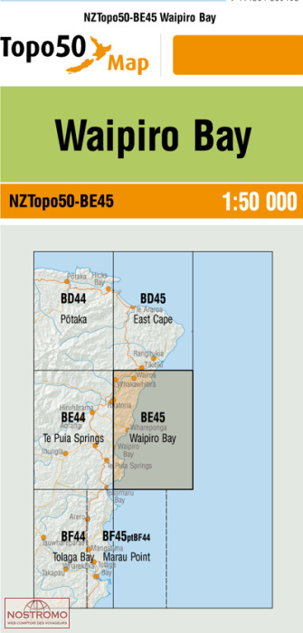 BE45 WAIPIRO BAY | carte topographique LINZ