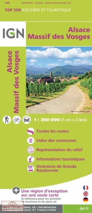 201 ALSACE - MASSIF DES VOSGES | carte touristique IGN